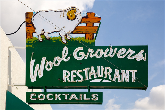 Wool growers restaurant  sign. Picture borrowed from   bakersfieldobserved.com